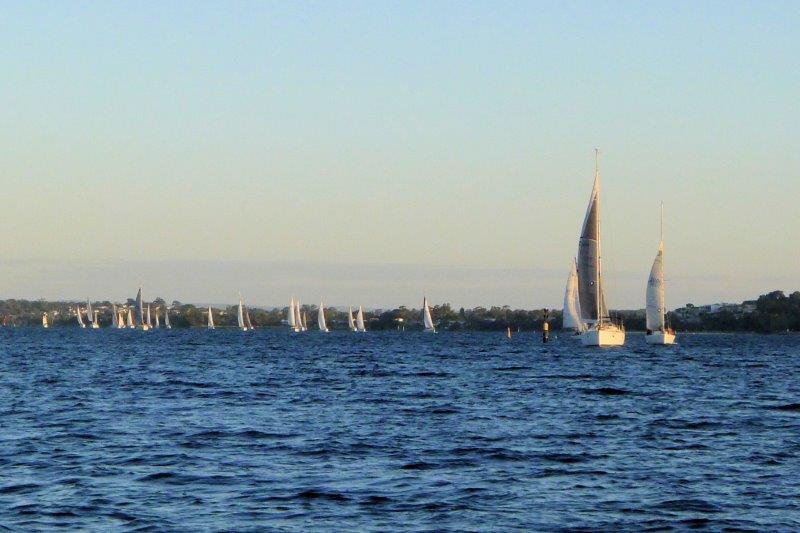 Twilight sailing at the Fresh Water Yacht Club in Perth.